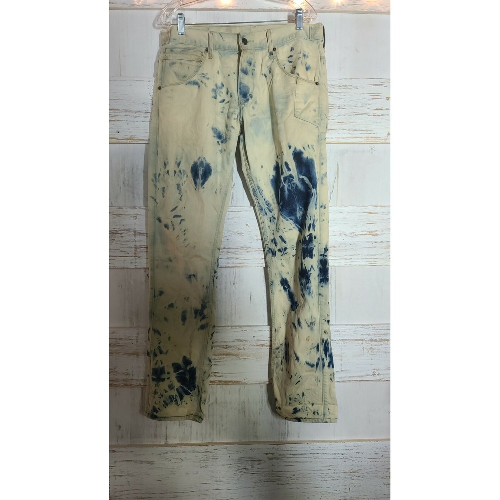 Levi's 511 Men's 33/33Jeans Acid Wash 6 pocket Blue Straight Leg @37